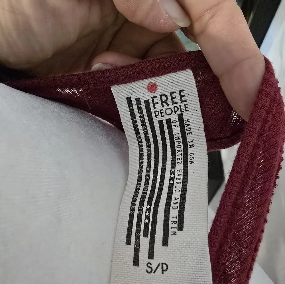 Free People Women’s Tank Top Pullover Racerback Corduroy Red Purple S